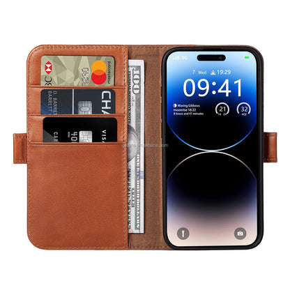 Genuine Leather Wallet Phone Case for iPhone 16 Series - image 3