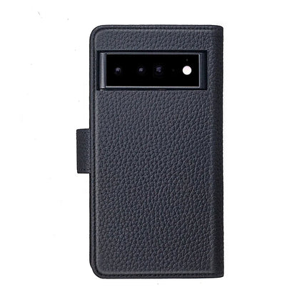 Pebble Leather Folio Card Slots Wallet Phone Case for Google Pixel 6 Series - image 4