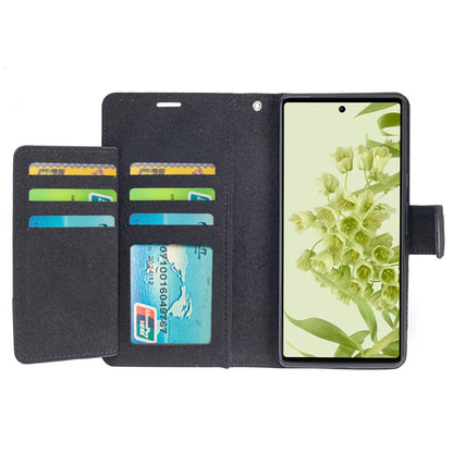 Pebble Leather Folio Card Slots Wallet Phone Case for Google Pixel 6 Series - image 2