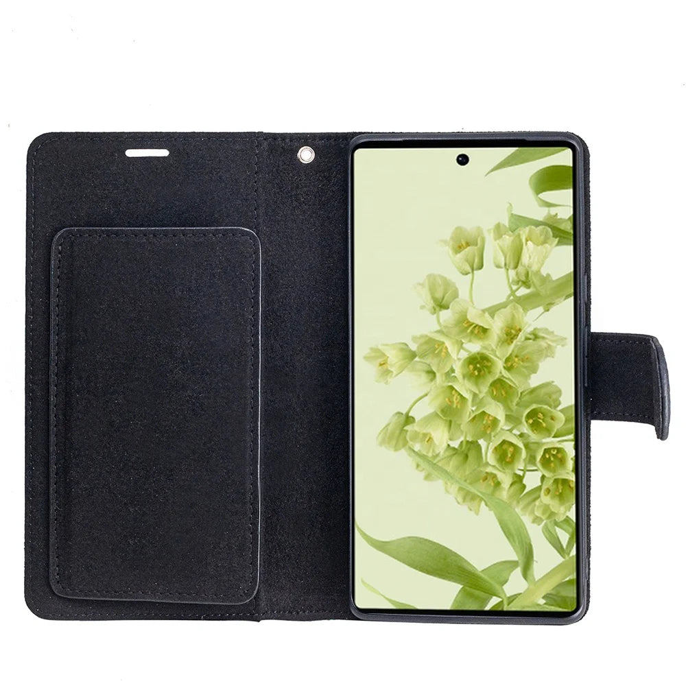 Pebble Leather Folio Card Slots Wallet Phone Case for Google Pixel 6 Series - image 6