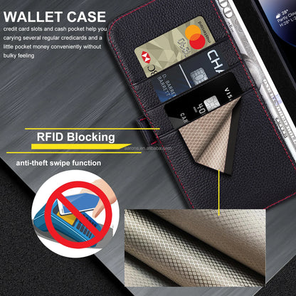 Genuine Leather Wallet Phone Case for iPhone 16 Series image 4