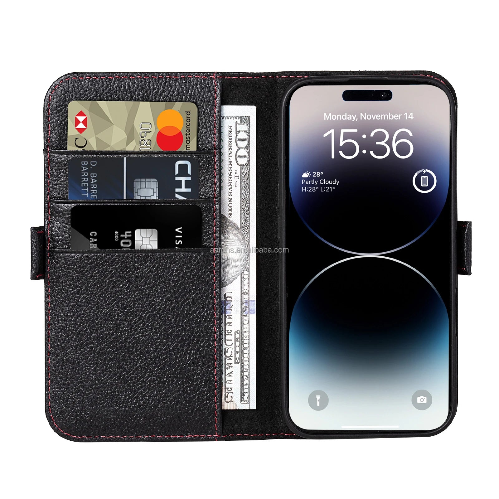 Genuine Leather Wallet Phone Case for iPhone 16 Series image 6