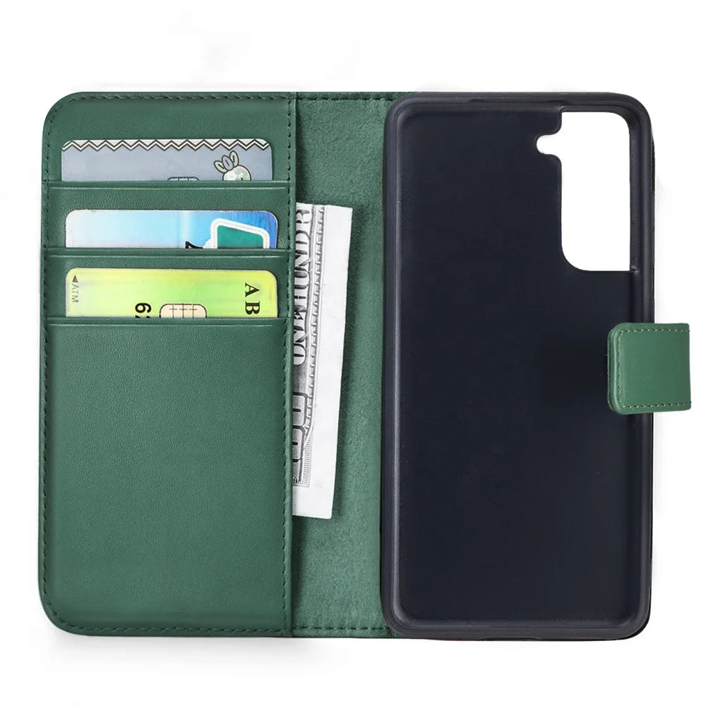 Cowhide Leather Folio Wallet Phone Case for Customizable Device Models image 4