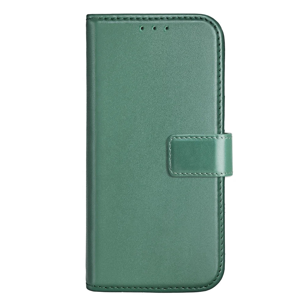 Cowhide Leather Folio Wallet Phone Case for Customizable Device Models image 2