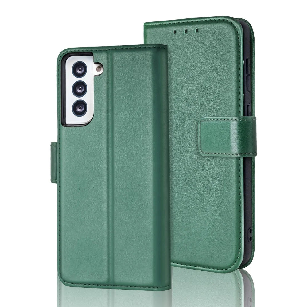 Cowhide Leather Folio Wallet Phone Case for Customizable Device Models image 1