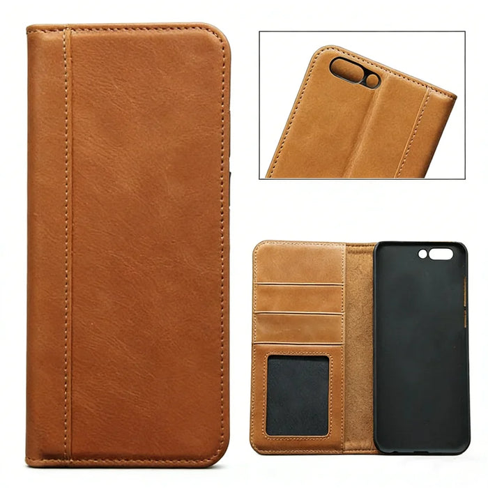 Genuine Leather RFID Anti-EMF Magnetic Wallet Phone Case for Custom Phone Models Style 02 - image 1