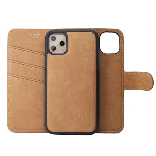 Top-Grain Leather Magnetic Folio Wallet Phone Case - image 1