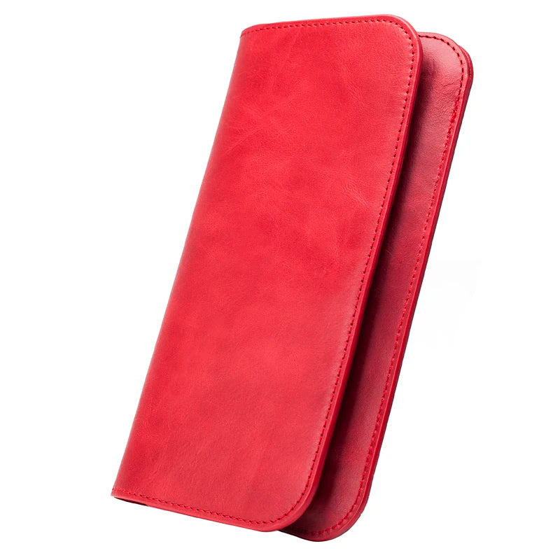Natural Leather Slim Wallet Phone Case for Customizable Device Models image 7