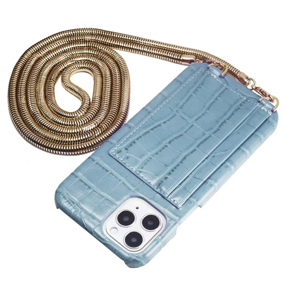 Crocodile Crossbody Wallet Phone Case for iPhone 12 Series image 7