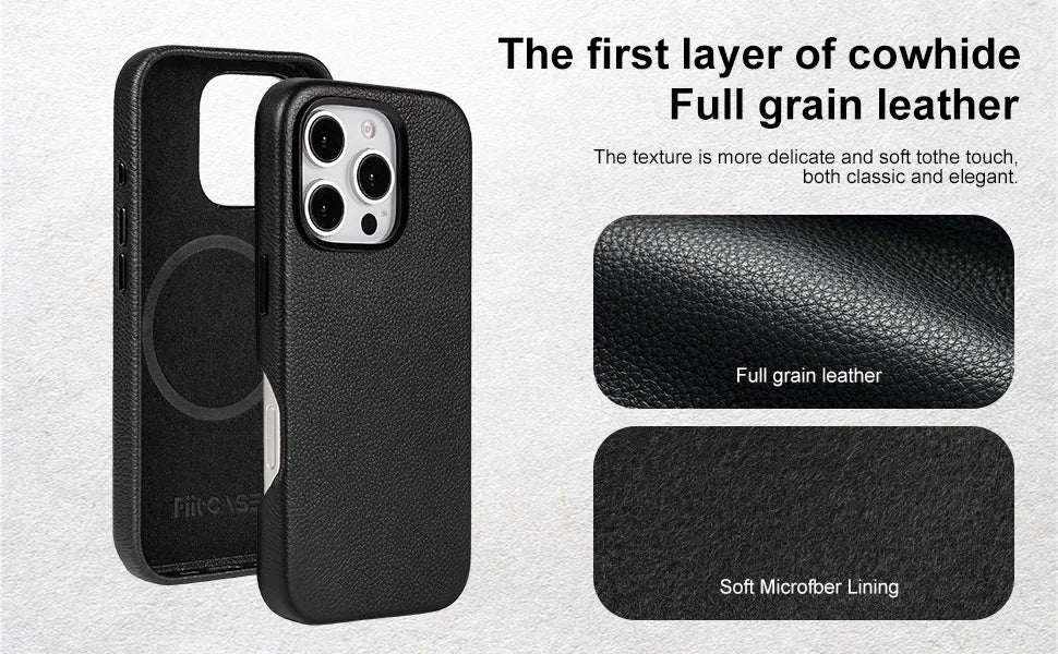 Genuine Leather Phone Case for iPhone 16 Series image 7