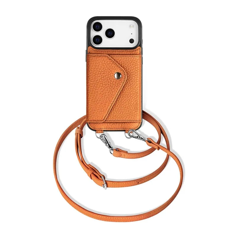Genuine Leather Crossbody Wallet Phone Case for iPhone 17 Series image 8