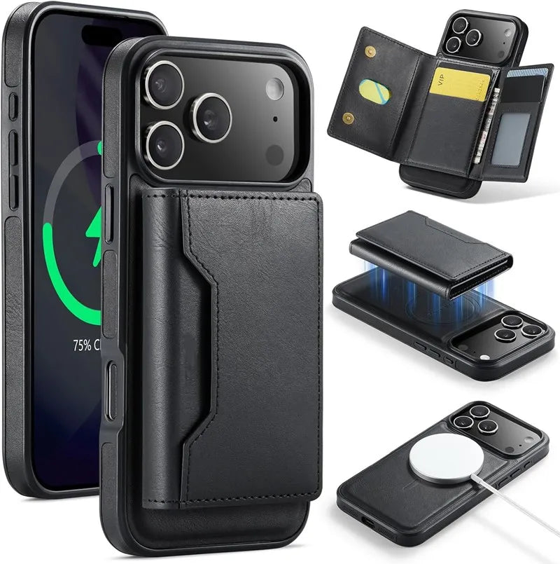 Genuine Leather RFID Wallet Phone Case for Customizable Device Models image 7