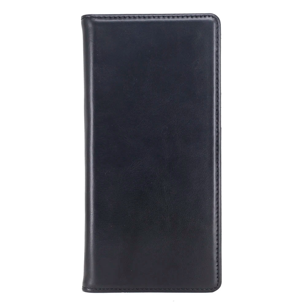 Genuine Leather Folio Wallet Phone Case for Customizable Device Models image 7