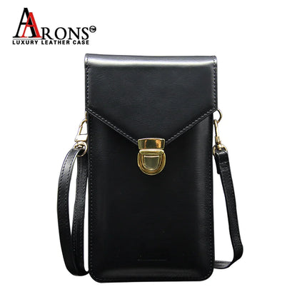 Genuine Leather Crossbody Wallet Phone Case for Customizable Device Models image 7