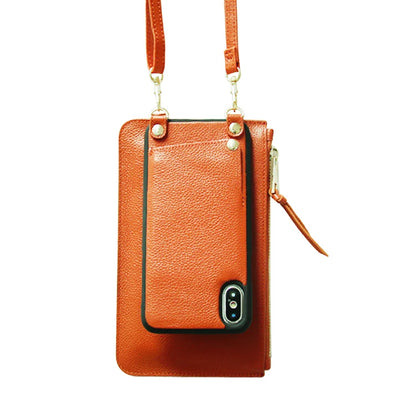 Genuine Leather Crossbody Wallet Phone Case for Customizable Device Models image 7