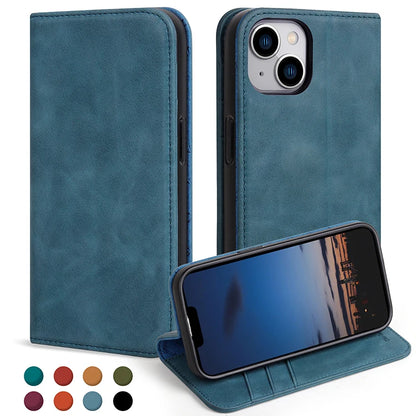 Genuine Leather Wallet Phone Case for iPhone 15 Series image 7