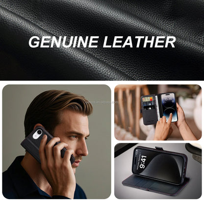 Genuine Leather RFID Wallet Phone Case for iPhone 16 Series image 5