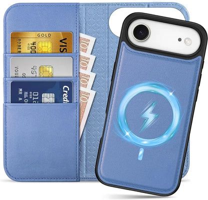 Genuine Leather RFID Anti-EMF Magnetic Wallet Phone Case for Custom Phone Models Style 01 - image 7