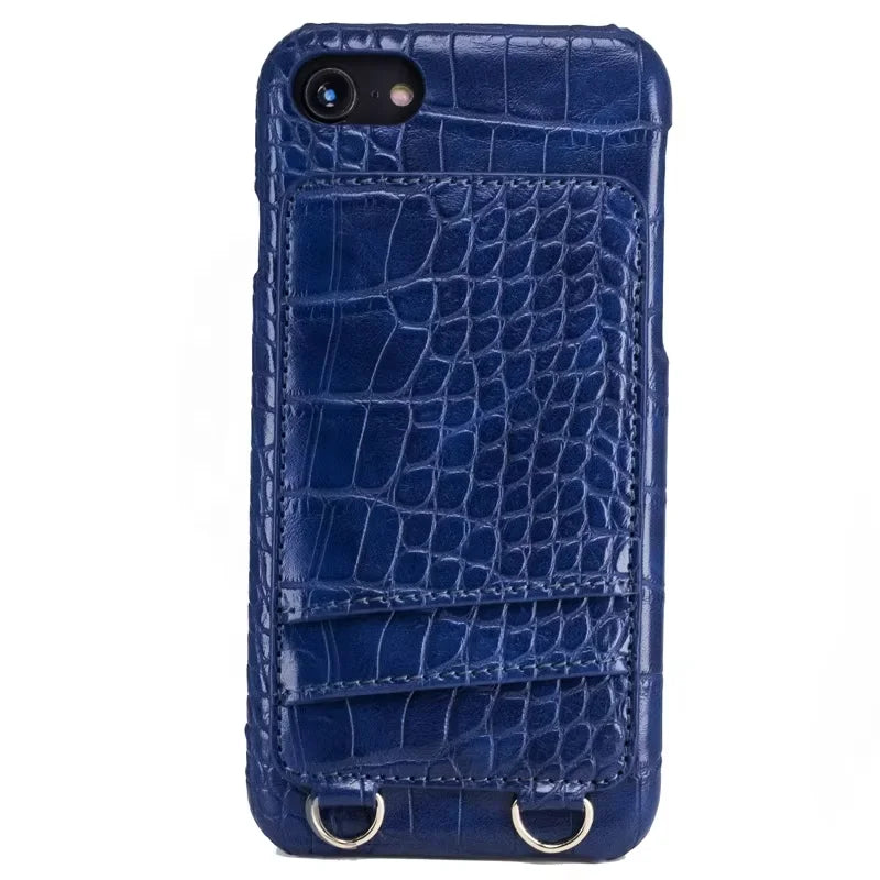 Crocodile Crossbody Wallet Phone Case for Customizable Device Models image 7