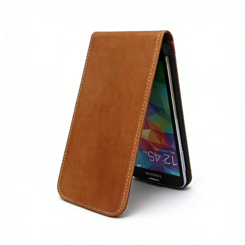Genuine Leather Folio Wallet Phone Case for Customizable Device Models image 7