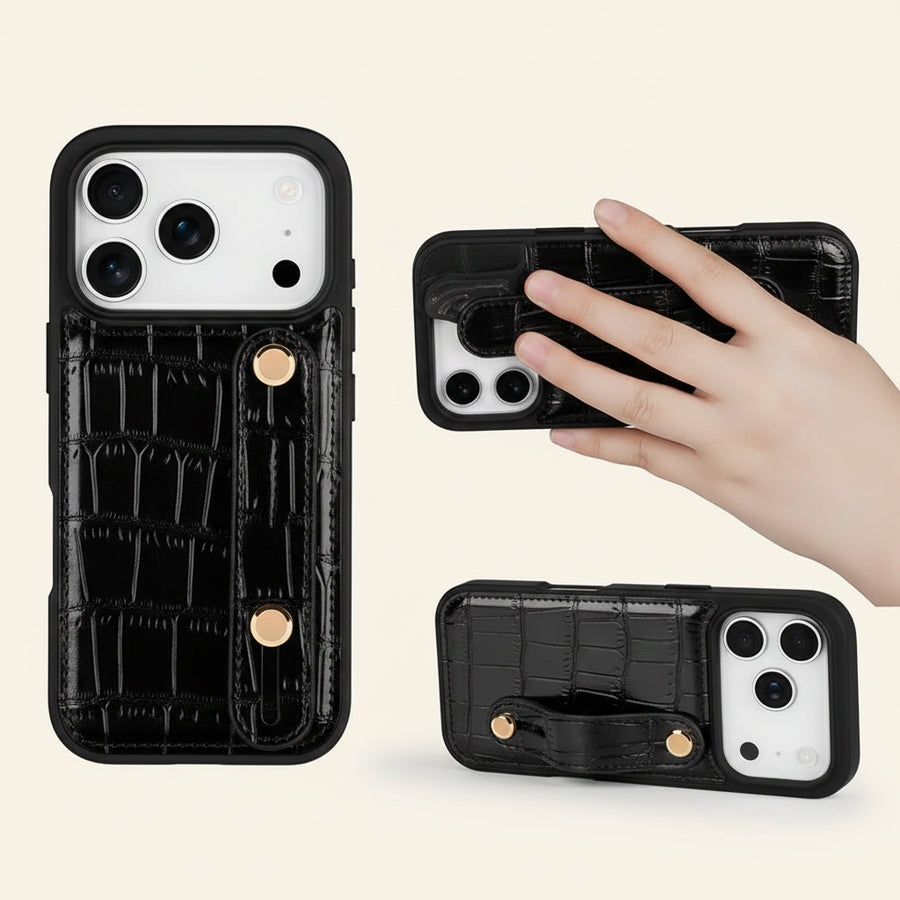 Crocodile Leather Crossbody Full Wrap Phone Case for iPhone 17 Series - image 1