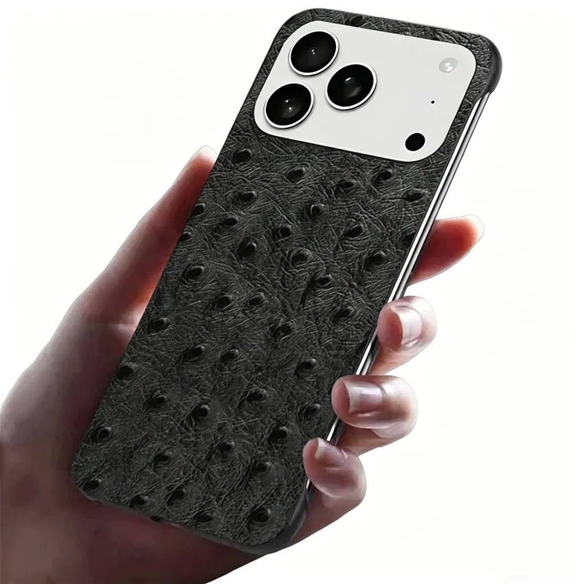 Ostrich Pattern Leather Phone Case for iPhone 17 Series image 3