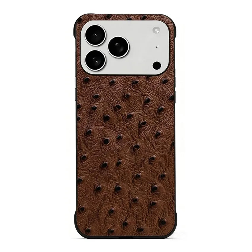 Ostrich Pattern Leather Phone Case for iPhone 17 Series image 1