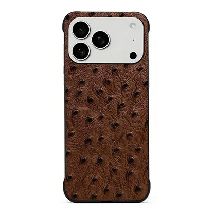 Ostrich Pattern Leather Phone Case for iPhone 17 Series image 1