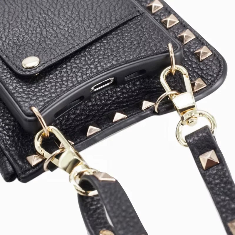 Genuine Leather Crossbody Wallet Phone Case for Customizable Device Models image 5