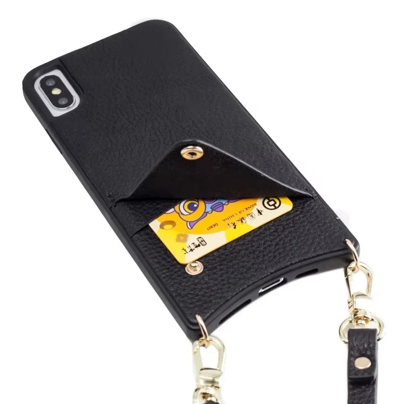 Genuine Leather Crossbody Wallet Phone Case for Customizable Device Models image 6
