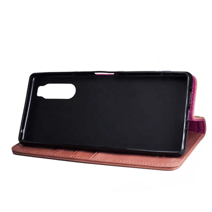 Genuine Leather Folio Wallet Phone Case for Customizable Device Models image 4