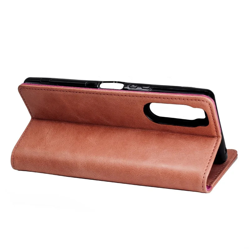 Genuine Leather Folio Wallet Phone Case for Customizable Device Models image 2