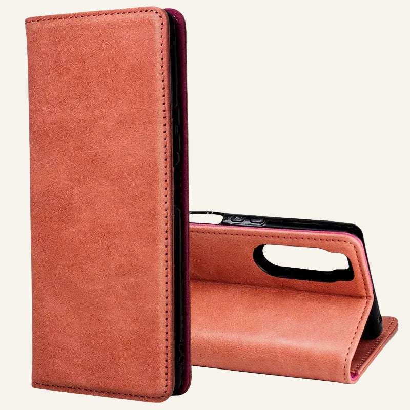 Genuine Leather Folio Card Slots Wallet Phone Case for Custom Phone Models - image 1