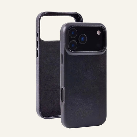 Genuine Leather Slim Screen Protector Phone Case for iPhone 17 Series - image 1