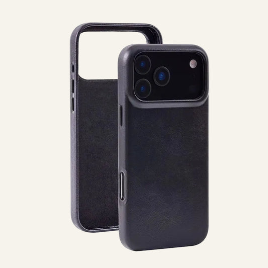 Genuine Leather Slim Screen Protector Phone Case for iPhone 17 Series - image 1