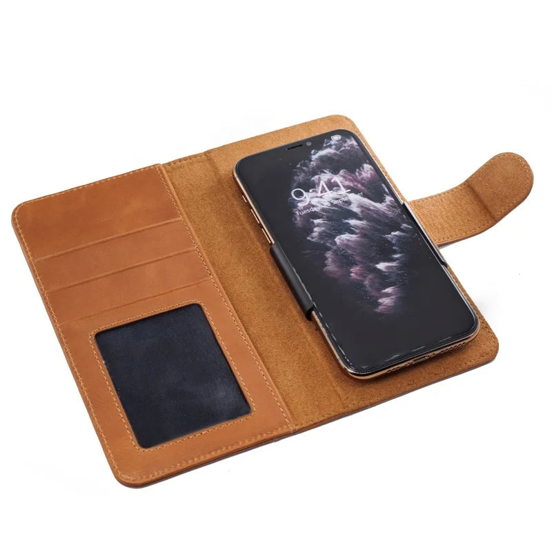 Genuine Leather Card Slots Wallet Phone Case for Custom Phone Models Style 02 - image 5