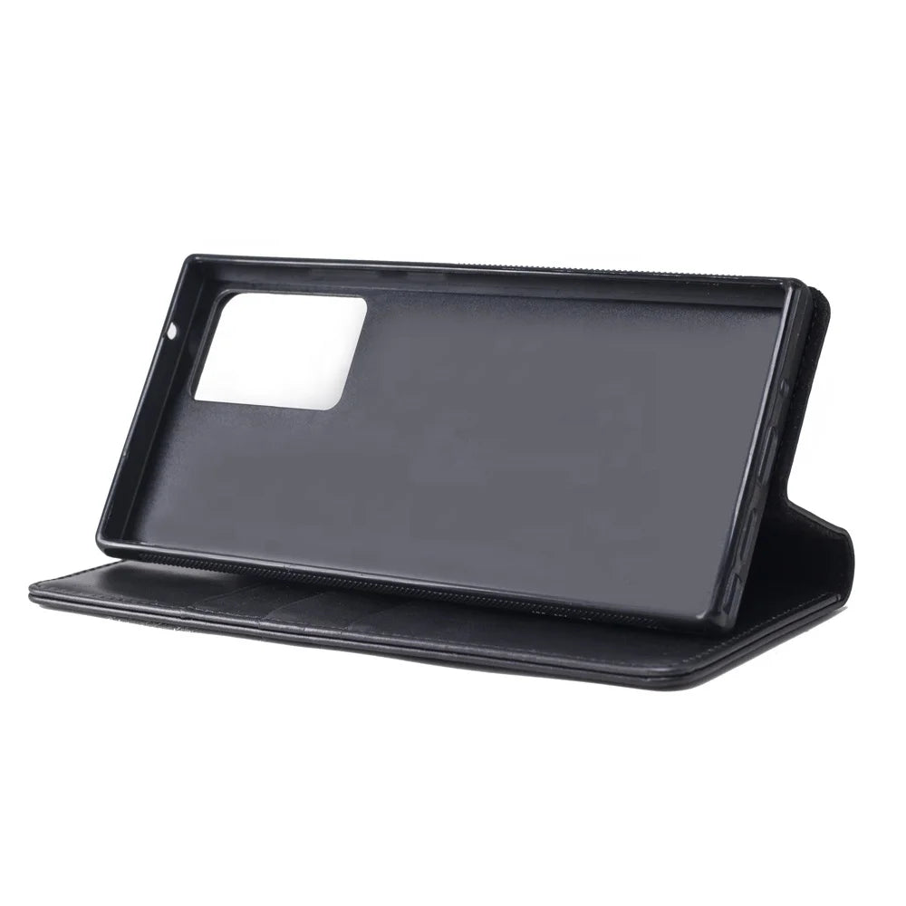 Genuine Leather Folio Wallet Phone Case for Customizable Device Models image 3