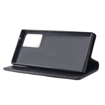 Genuine Leather Folio Wallet Phone Case for Customizable Device Models image 3
