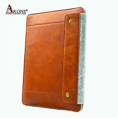 Genuine Leather Wool Felt Shockproof Tablet / iPad Case for iPad Air - image 4