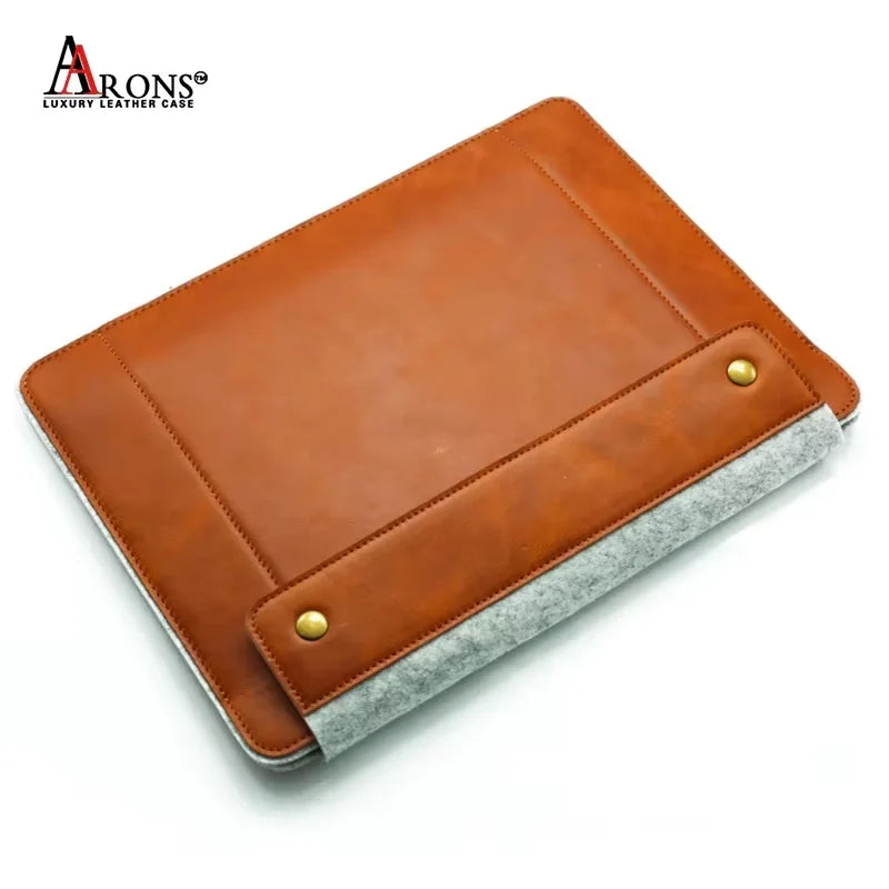 Genuine Leather Wool Felt Shockproof Tablet / iPad Case for iPad Air - image 3