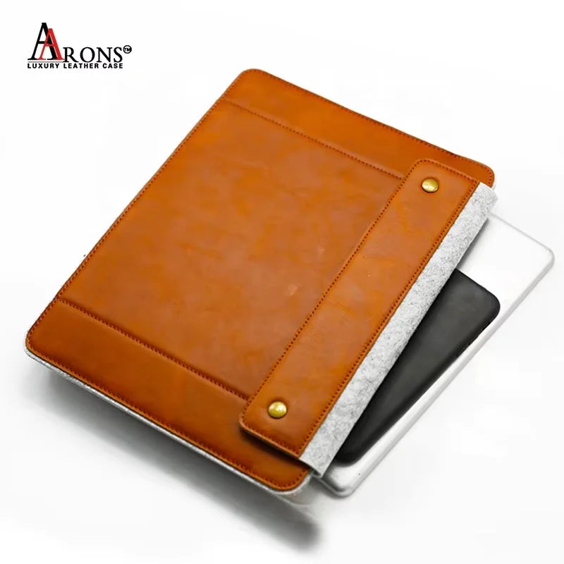 Genuine Leather Wool Felt Shockproof Tablet / iPad Case for iPad Air - image 6