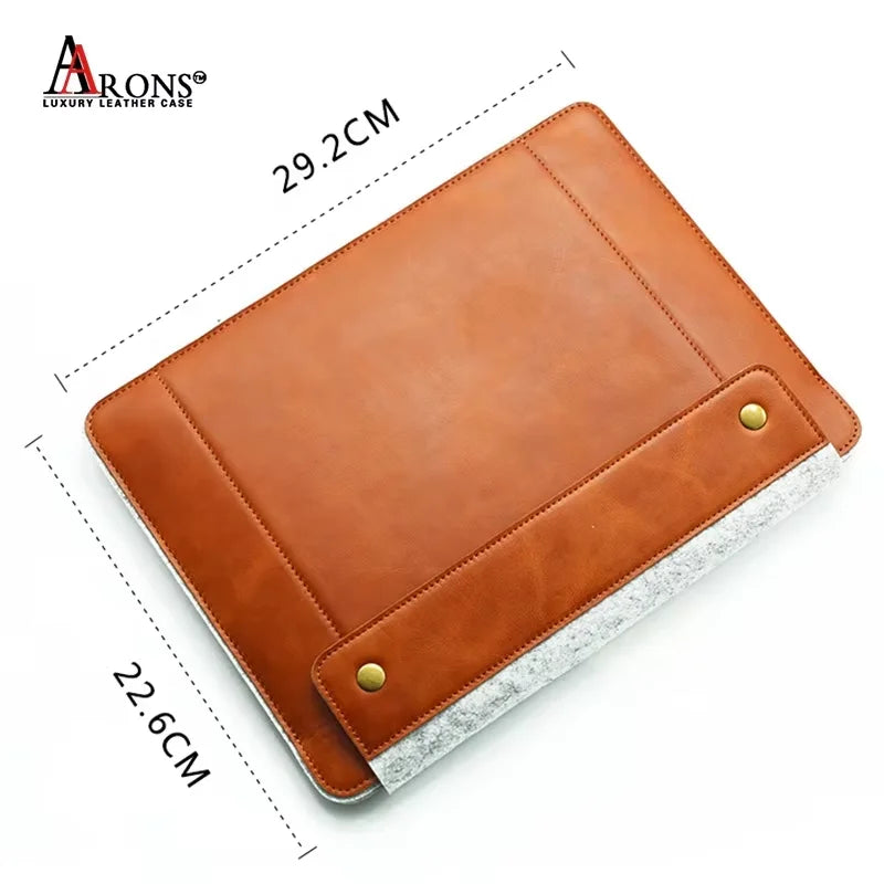 Genuine Leather Wool Felt Shockproof Tablet / iPad Case for iPad Air - image 2