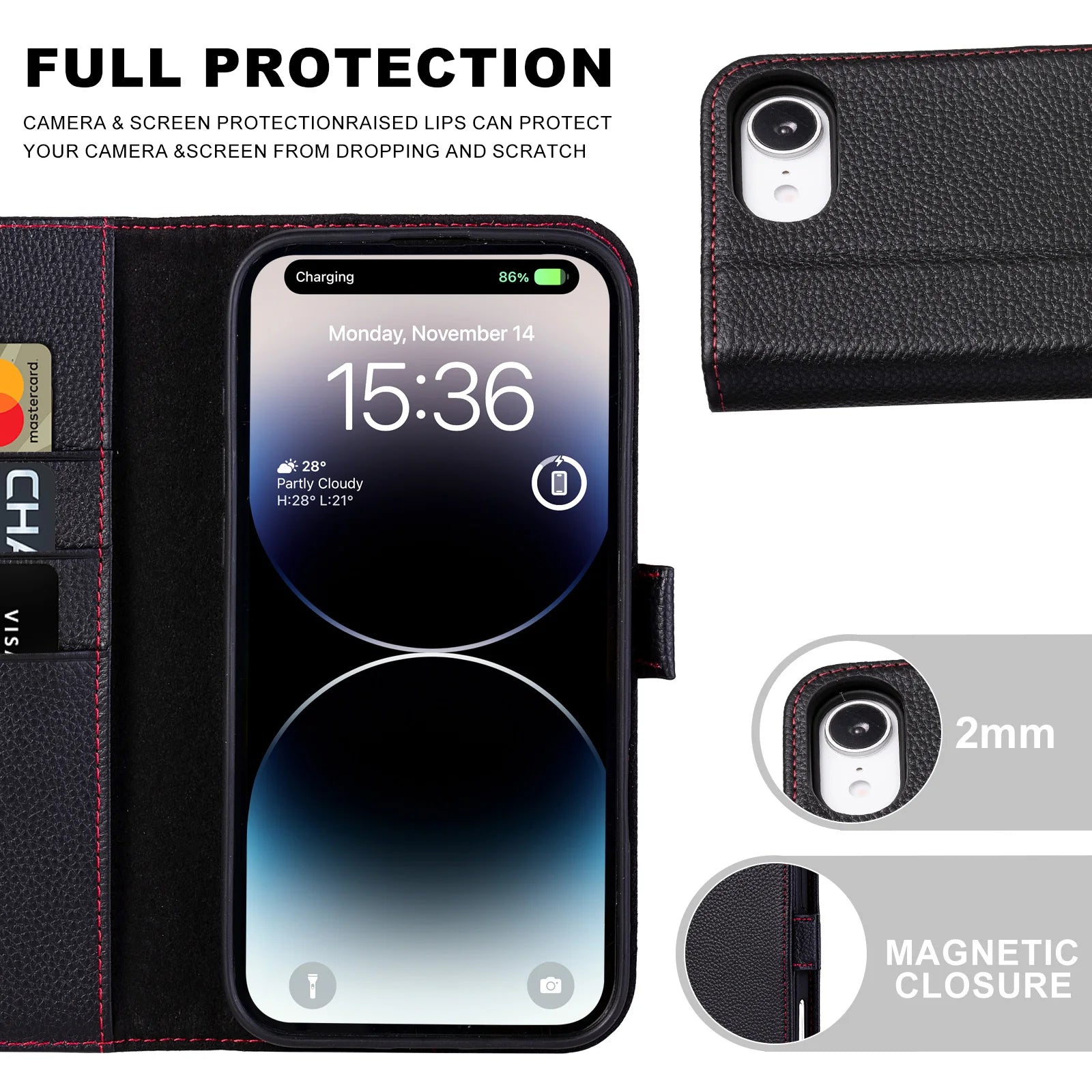 Genuine Leather Flip Card Holder image 3