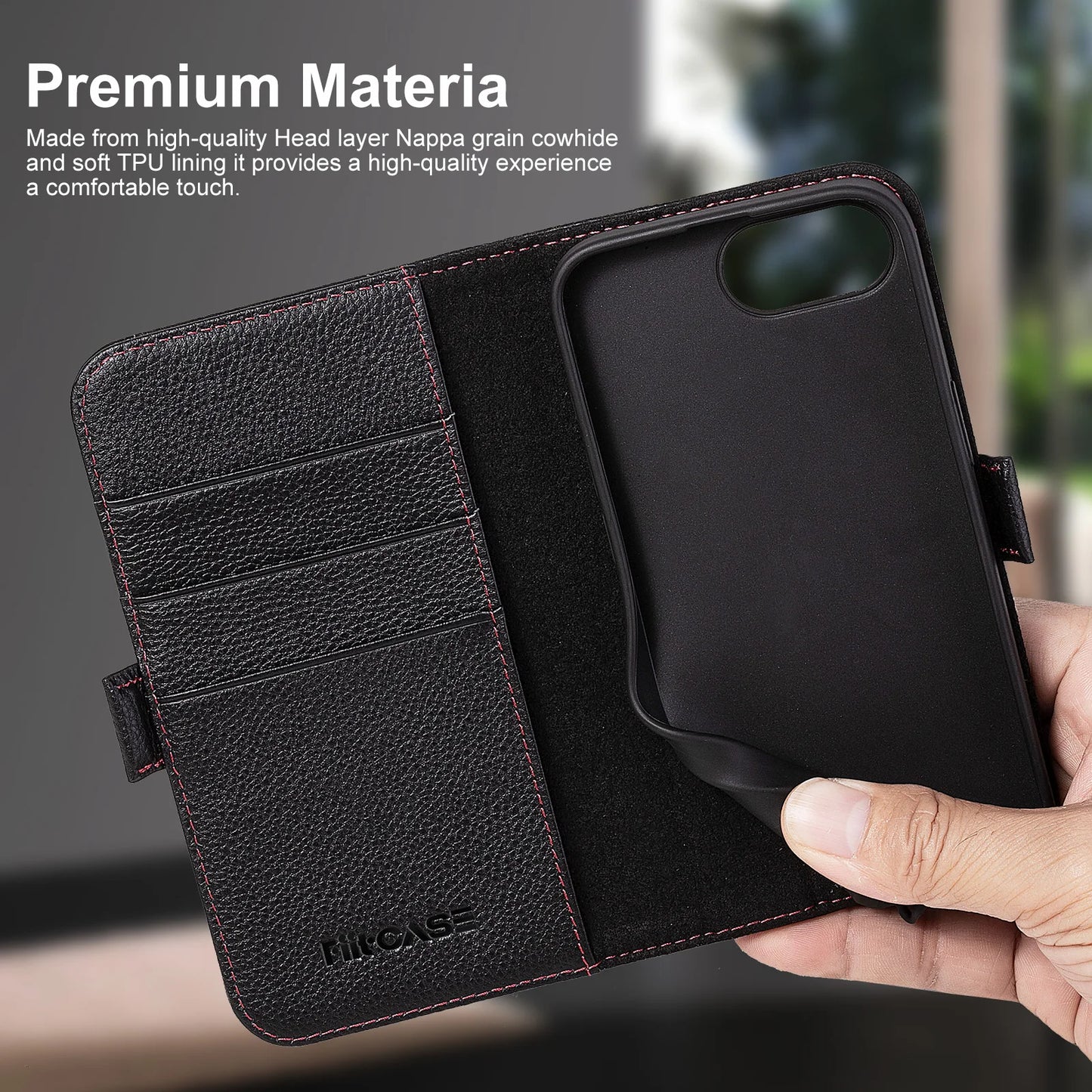 Genuine Leather Flip Card Holder image 5