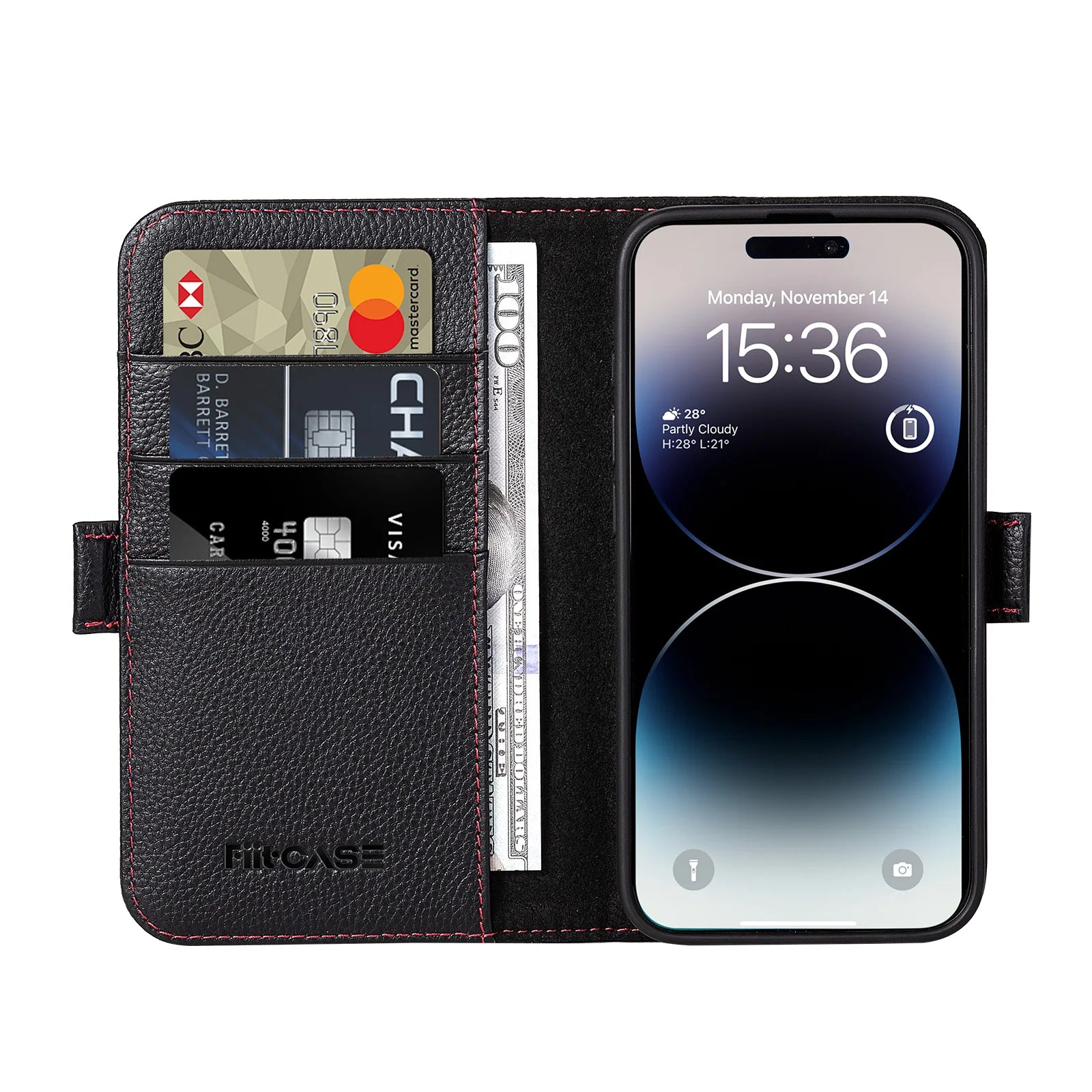 Genuine Leather Flip Card Holder image 4