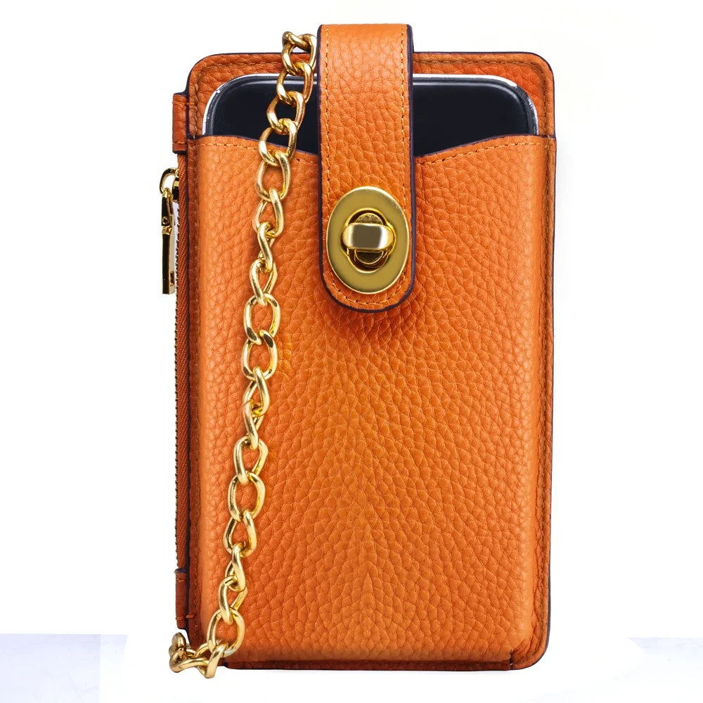 Genuine Leather Crossbody Wallet Phone Case for Customizable Device Models image 3