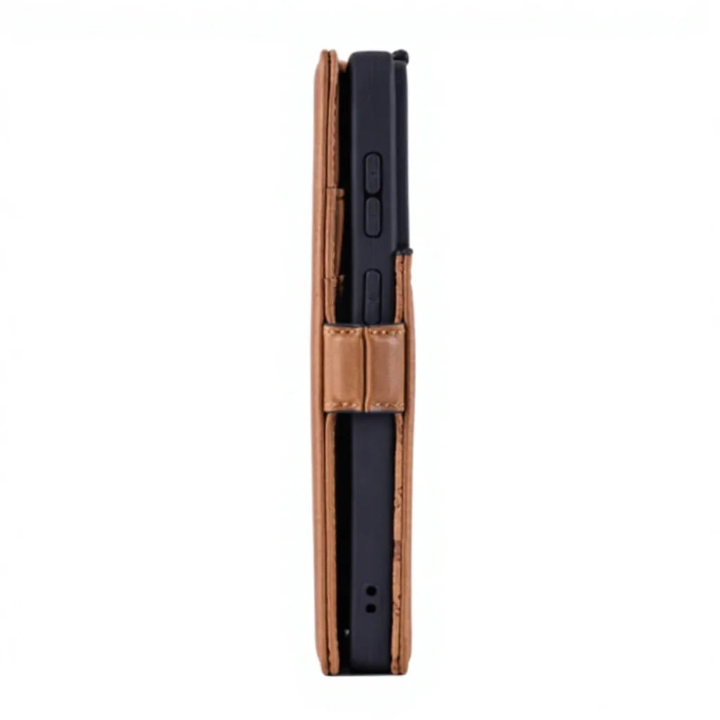 Genuine Leather Foldable Wallet Phone Case for Samsung Galaxy S26 Series - image 5