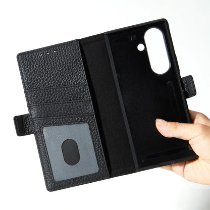 Genuine Leather Folio Wallet Phone Case for Samsung Galaxy Z Fold Series image 2