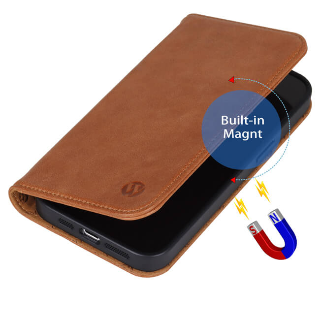 Aaronscase Genuine Leather iPhone 15 Pro Max Wallet Case (Wholesale / Manufacturer)