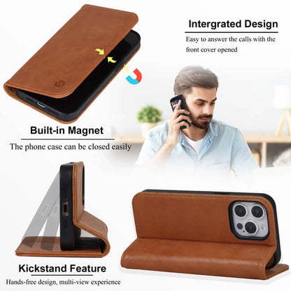 Aaronscase Genuine Leather iPhone 15 Pro Max Wallet Case (Wholesale / Manufacturer)